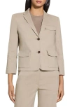 Theory Shrunked Crop Linen Blend Blazer In Straw