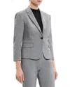 Theory Houndstooth Knit Shrunken Blazer In Grey
