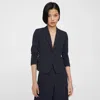 Theory Shrunken Blazer In Seersucker In Navy