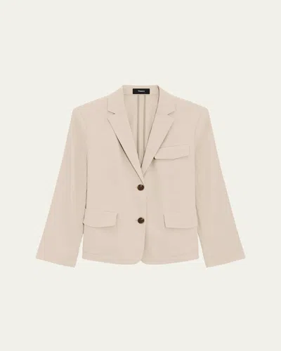 THEORY SHRUNKEN CRUNCH LINEN JACKET