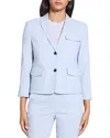 Theory Shrunken Crunch Linen Jacket In Pearl Blue