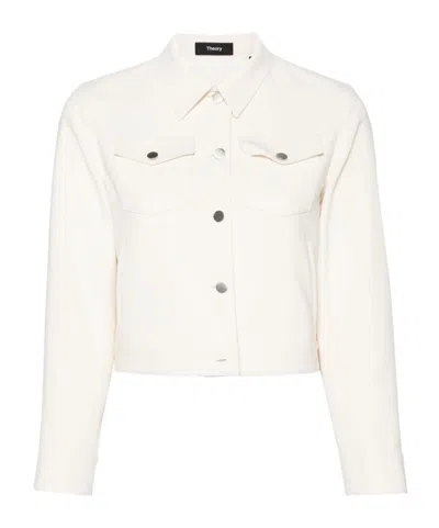 Theory Shrunken Jacket In White
