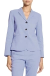 Theory Shrunken Linen Blend Jacket In Blue