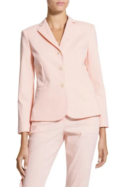 Theory Shrunken Linen Blend Jacket In Pink