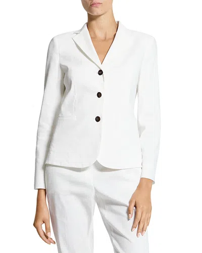 Theory Shrunken Linen Blend Jacket In White