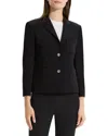 Theory Patch Pocket Shrunken Crepe Jacket In Black