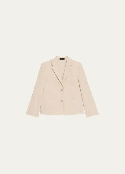 Theory Shrunken Patch Pocket Jacket In Straw