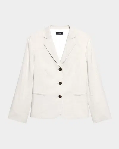 Theory Shrunken Single-breasted Blazer In White