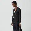 Theory Shrunken Three-button Blazer In Good Linen In Black