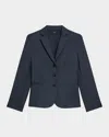 Theory Shrunken Three-button Jacket In Blue