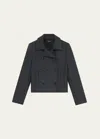 THEORY SHRUNKEN WOOL DOUBLE-BREASTED PEACOAT