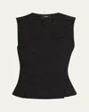 Theory Wrap Vest In Good Wool In Black