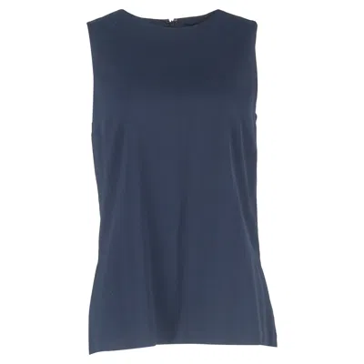 Theory Side Slit Blouse In Blue Polyester