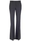 Theory High-waisted Horn Casual Pants In Charcoal Melange