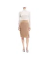 Theory Side Slit Wool Skirt In Palomino