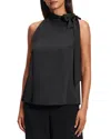 Theory Black Sleeveless Top With Halterneck And Side Tie Detail