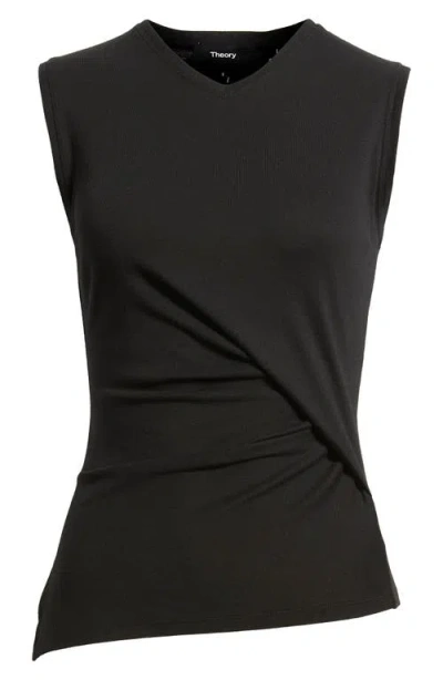 Theory Side Twist Modal & Pima Cotton Tank In Black