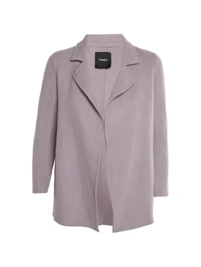 Pre-owned Theory Sileena Notch-lapel Jacket In Purple