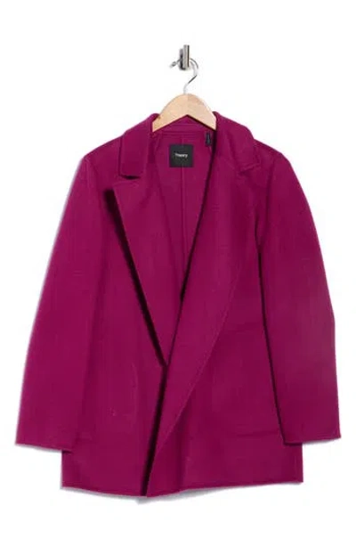 Theory Sileena Wool & Cashmere Blend Coat In Purple