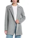 Theory Sileena Wool Coat In Gray