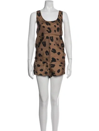 Pre-owned Theory Silk Animal Print Short Set W/ Tags In Purple