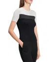Theory Rib Colorblock Silk T-shirt In Black