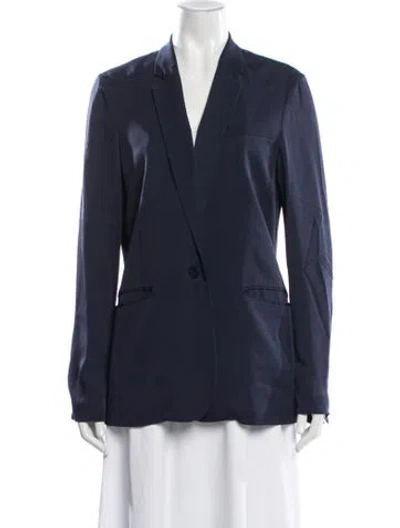 Pre-owned Theory Silk Blazer In Blue
