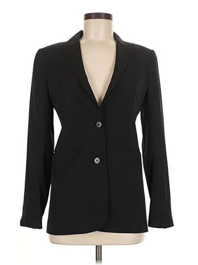 Pre-owned Theory Silk Blazer Jacket In Black