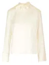 Theory Silk Blouse In Ivory