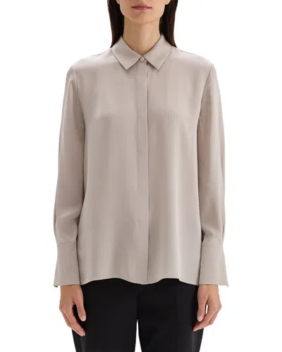 Theory Silk Blouse In Neutral