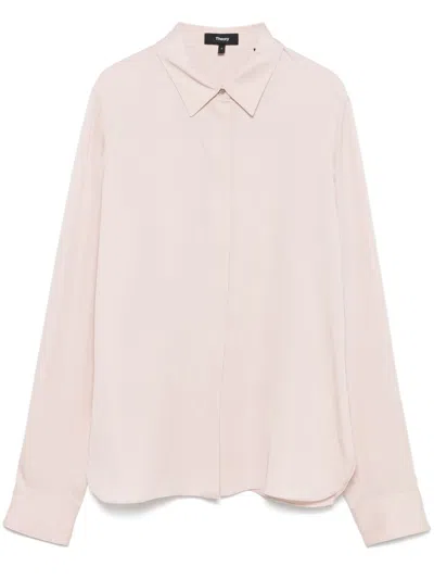 Theory Bluse Aus Seide In Rosa