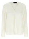 Theory Silk Blouse Shirt And Blouse White In White
