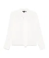 Theory Blouse In Beige Silk In White