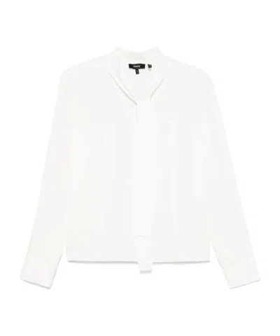 Theory Blouse In Beige Silk