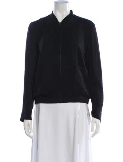 Pre-owned Theory Silk Bomber Jacket In Gray