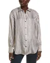 Theory Boyfriend Shirt Cinder Multi In Grey