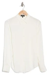 Theory Silk Button-up Shirt In Ivory