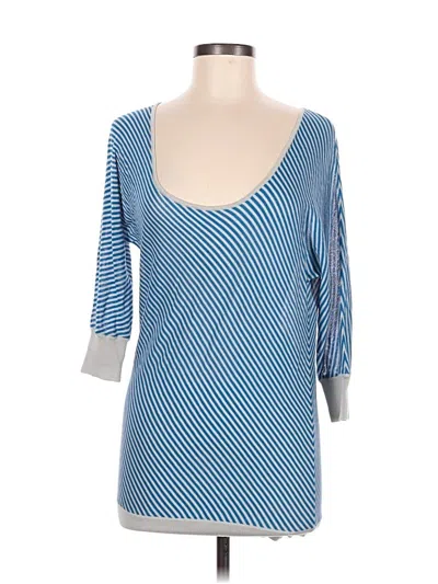 Pre-owned Theory Silk Cardigan Sweater In Blue