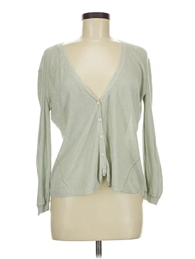 Pre-owned Theory Silk Cardigan Sweater In Green