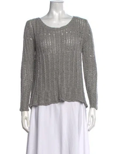 Pre-owned Theory Silk Crew Neck Sweater In Grey