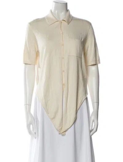 Pre-owned Theory Silk Crew Neck Sweater In Neutral