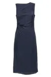 Theory Bateau Neck Knit Dress In Blue