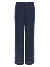 Theory Tailored High Waist Wide Leg Trousers In Blue