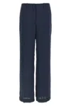 Theory Tailored High Waist Wide Leg Trousers In Blue