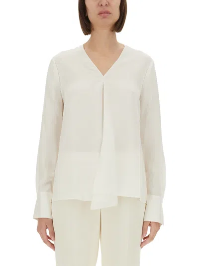 Theory Silk Georgette Blouse In White