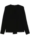 Theory Wrap Silk Blouse In Black