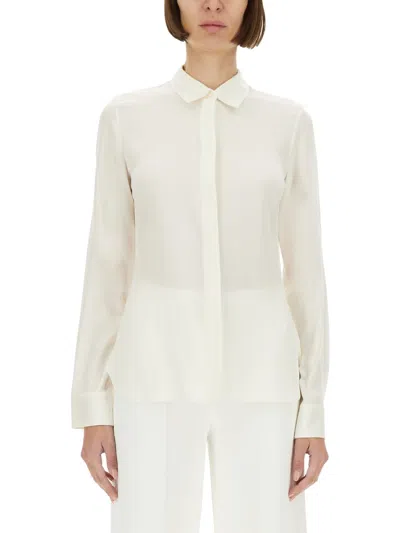 Theory Silk Georgette Shirt In White