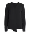 Theory V-neck Long-sleeved Plain Top In Black