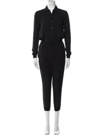Pre-owned Theory Silk Jumpsuit In Black