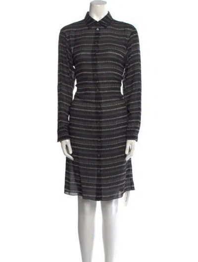 Pre-owned Theory Silk Knee-length Dress In Black